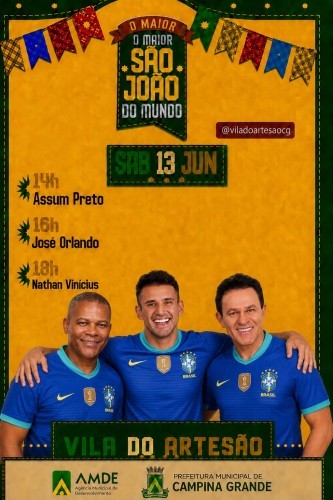 Programação do dia 13 de junho com atrações culturais e muito forró